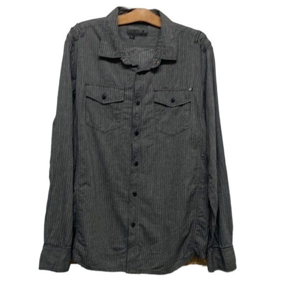 Ocean Current Other - Ocean Current  Mens Button Up Shirt Size L Dark Gray Striped Long Sleeve (M-459)